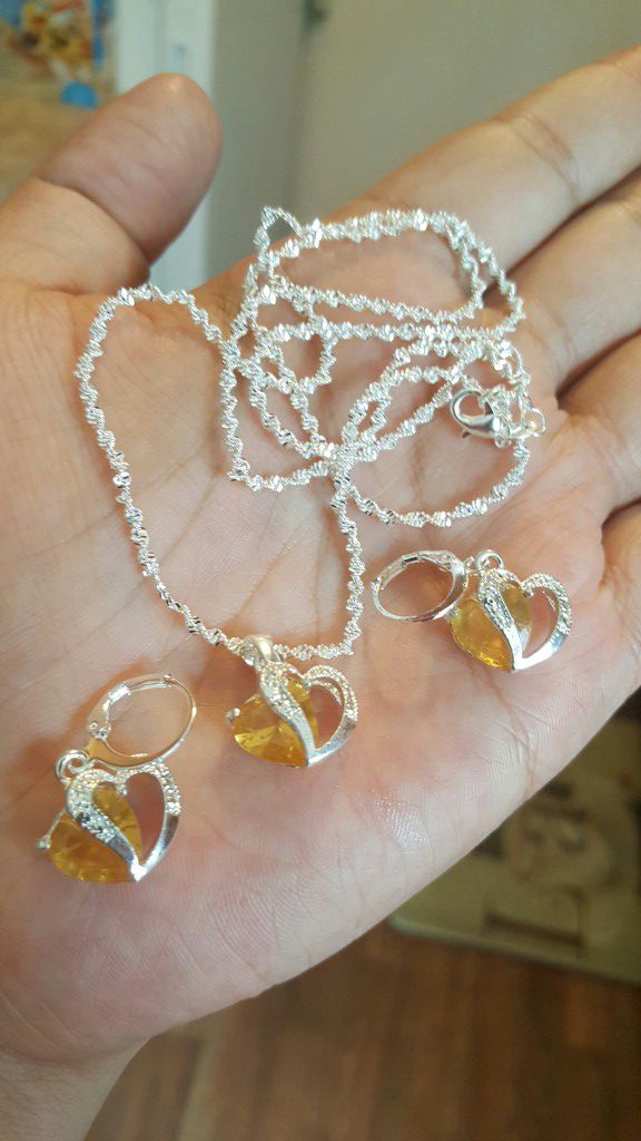 925 silver necklace+earrings