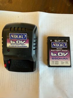 NEW NIKKO  6.0V 650mAh Ni-Cd SLOT IN BATTERY PACK AND 4 HOUR CHARGER