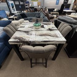 Brand New Luxury Marble Counter Height Set!