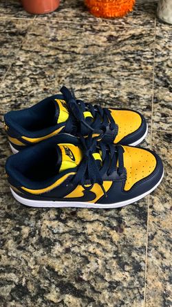 Nike Dunk Low Navy Yellow Sneakers 1Y