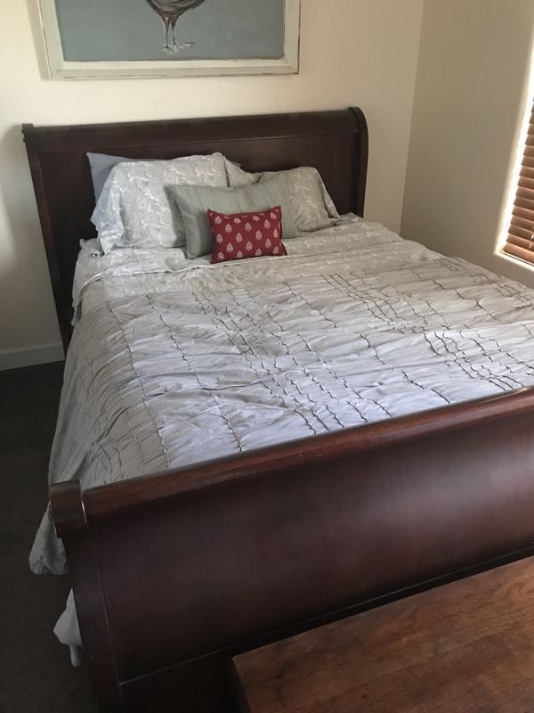 Cherry Wood Sleigh Bed Queen Ashley Furniture For In Cherry Wood Sleigh Bed Queen Ashley Furniture For In Avondale Az Offerup
