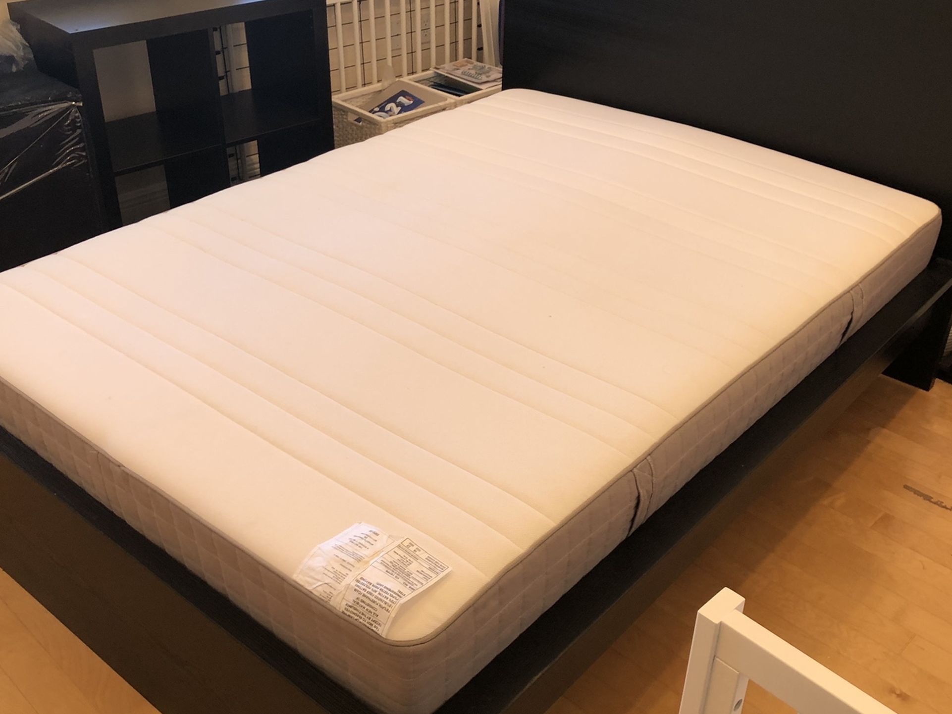 Full Size IKEA Malm Bed Frame And Mattress.