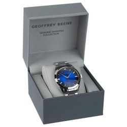 Geoffrey Beene Men's Silver and Blue Watch