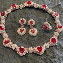 Elegant Zircon Heart Jewelry Set for Women