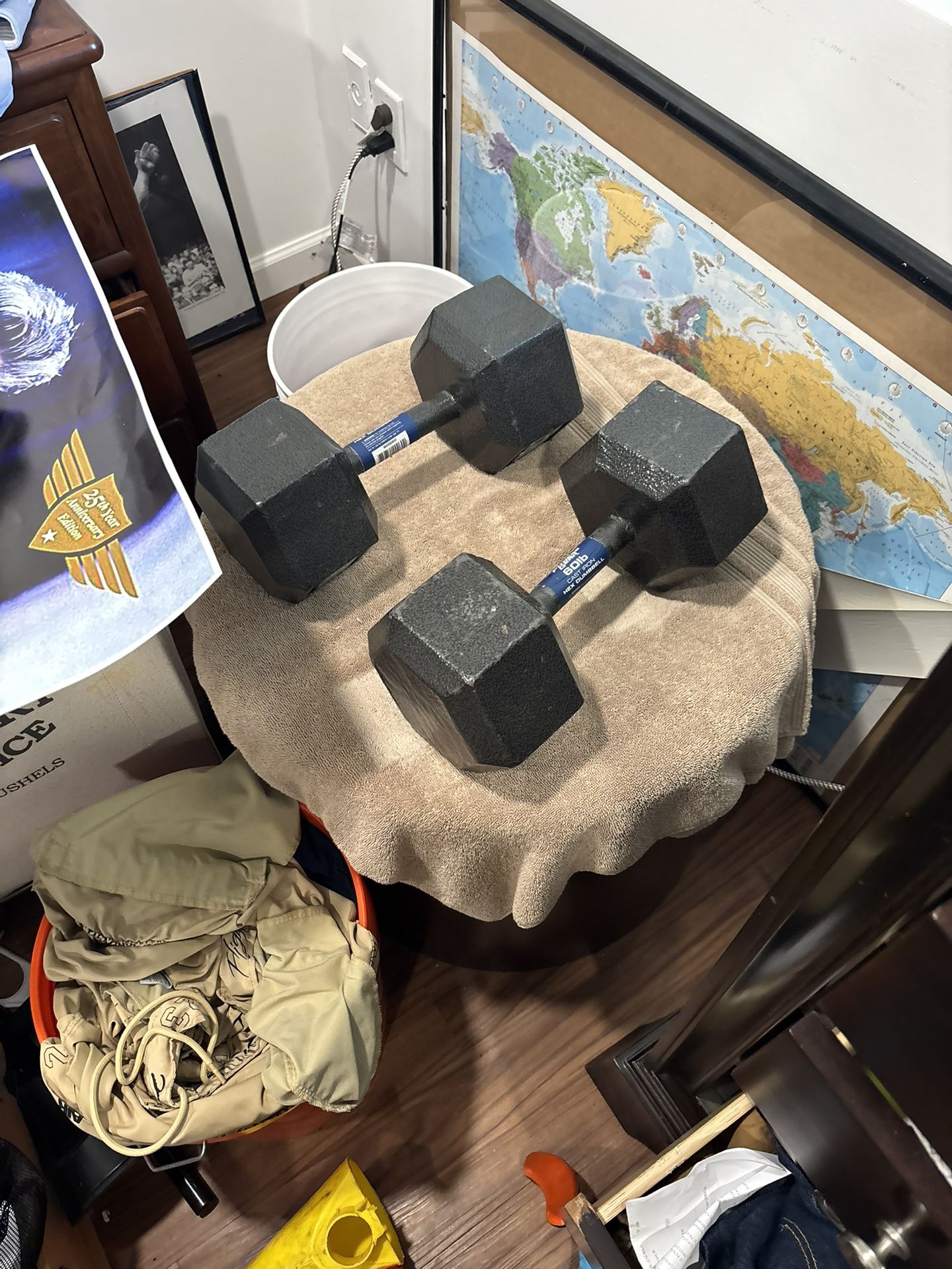 Weights Rack Bench Dumbbells And Curls Bar