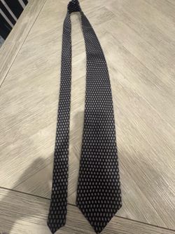 Raphael Men’s Silk Tie Black White Geometric Pattern Roma Milano