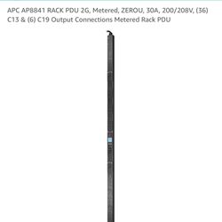APC AP8841 RACK PDU 2G, Metered, ZEROU, 30A, 200/208V, (36) C13 & (6) C19 Output Connections Metered Rack PDU
