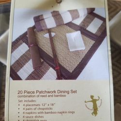 Sushi 20 Pcs. Patchwork Dining Set New!