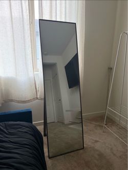 Grey standing mirror
