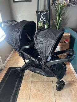 New New Baby Trend Sit N' Stand Double Stroller Dash Black