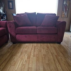 Red Cordaroy Loveseat (Selling by 11/29)