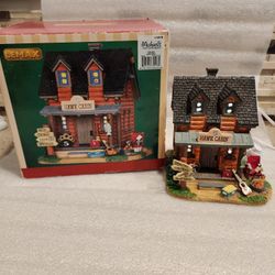 Lemax 2013 Christmas Cabin Village 5 Hawk Cabin Lighted  Building 35517. 6.5 "