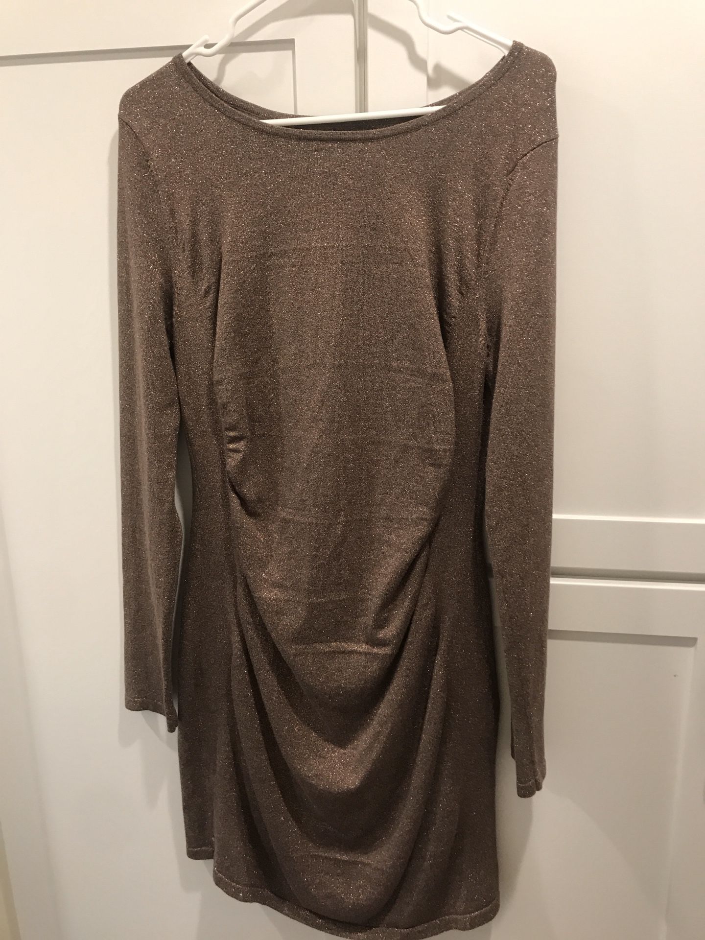 Women’s gold sweater dress- size large