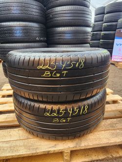 225 45R 18 BRIDGESTONE TURANZA RUN FLAT TIRES 2254518 USED TIRES (PAIR) MOUNT BALANCE INCLUDED