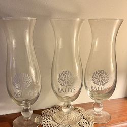 Vintage Bally’s  Casino 10 Inch Glasses