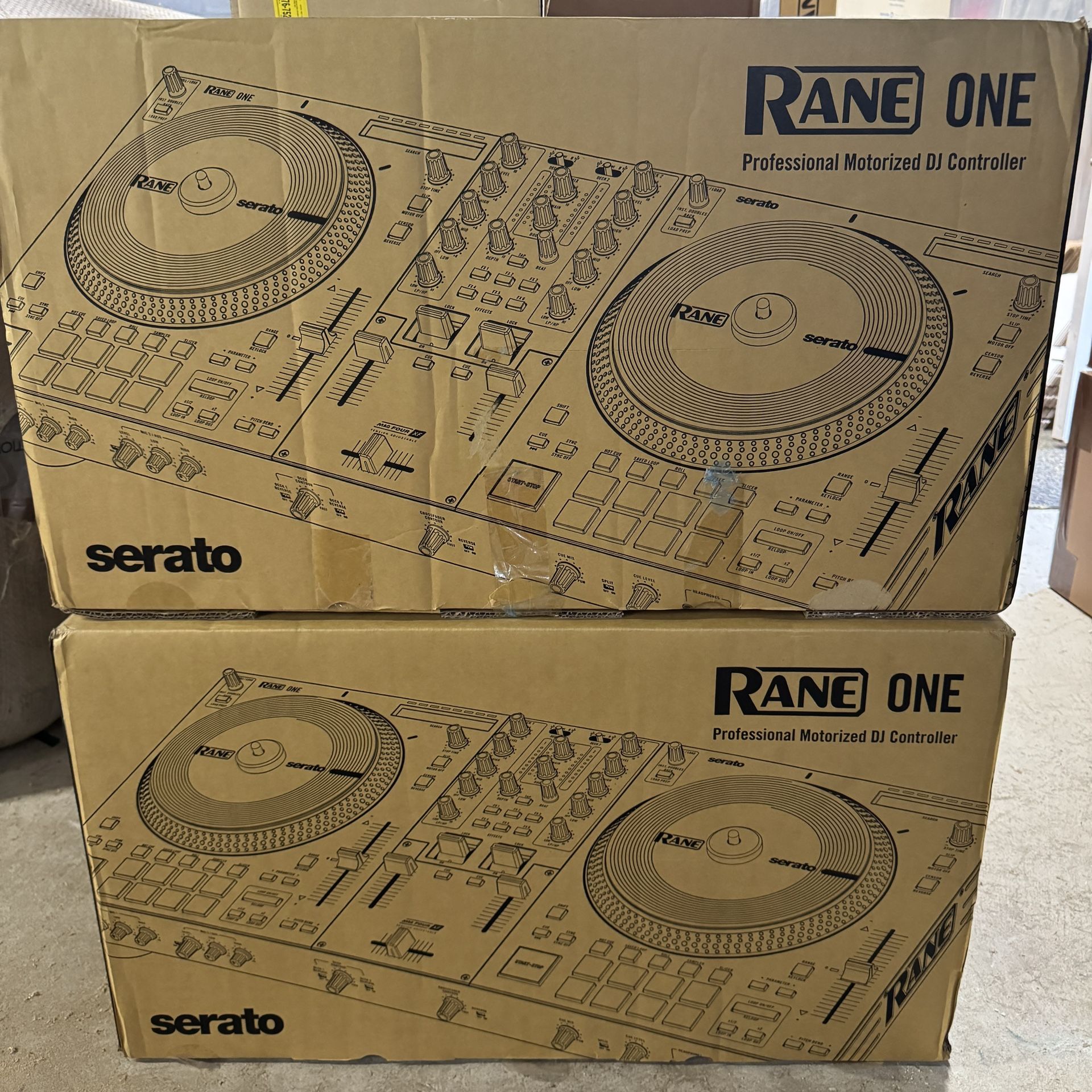 RANE ONE - Complete DJ Set and DJ Controller for Serato DJ with Integrated DJ Mixer, Motorized Platters