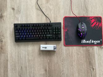 Bluefinger Gaming Combo – Keyboard, LED Mouse, Mousepad & keyboard cleaning kit