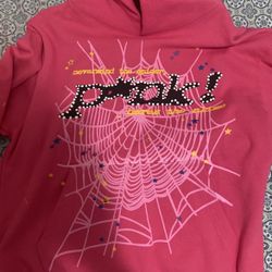 Pink Sp5der Hoodie Large