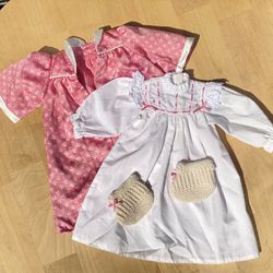 Vintage Pleasant Company American Girl Doll Samantha Nightgown Robe & Slippers