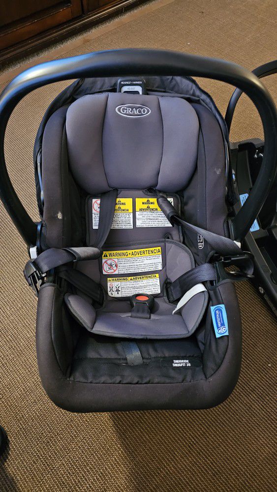 Graco Snugride Snugfit 35 Infant Car Seat With Anti-rebound Bar. 