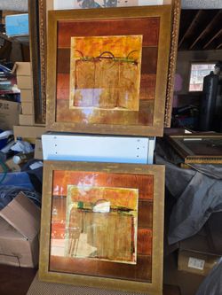 Set of 2 abstract art pieces