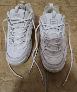 FILA Women's Disruptor II Premium White Sneakers

Woman's Size 8