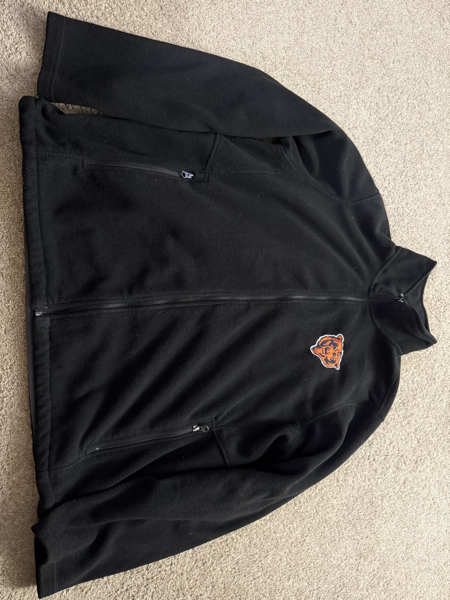 Chicago Bears NFL Men’s Size XL Zip Up Jacket Coat Black