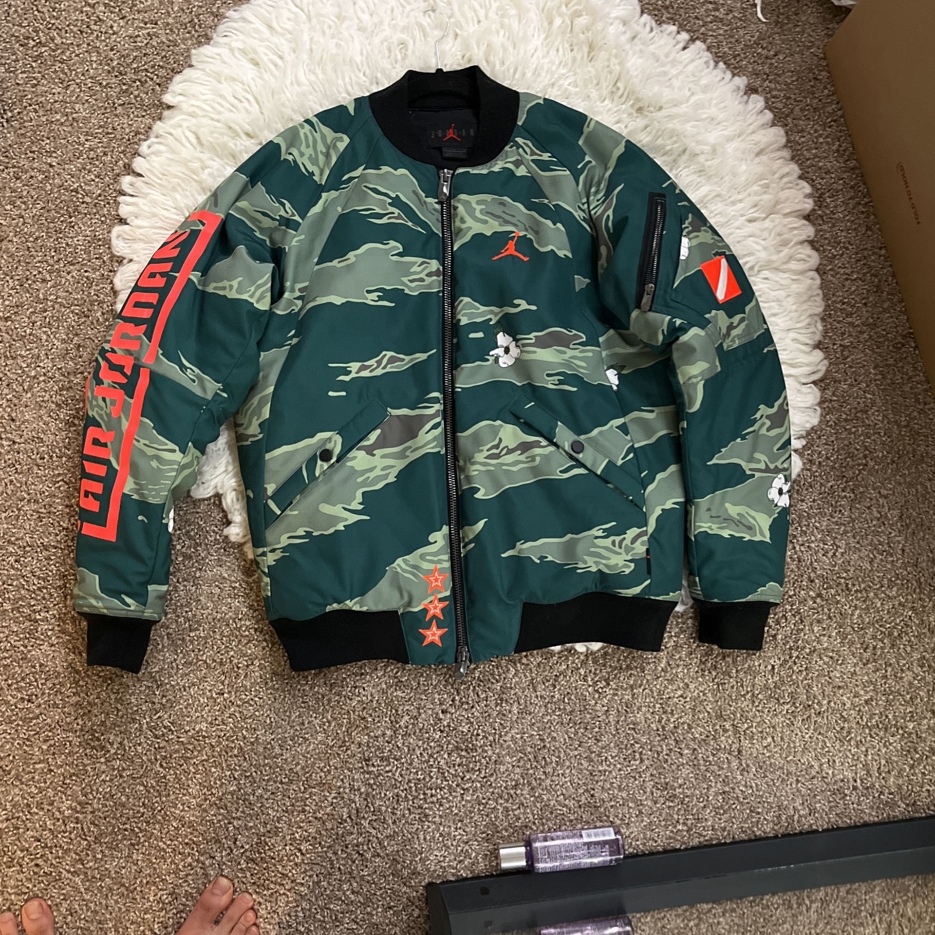 Nike Jordan camo bomber jacket.