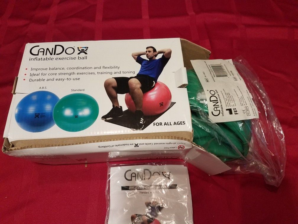 Exercise ball; NEW Can Do; Green; USE BODY OR WEIGHTS - $15