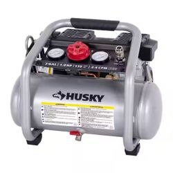 2 Gal. 135 PSI Portable Electric Oil-Free Quiet Jobsite Air Compressor with Dual Pressure Gauges and 1-Quick Coupler