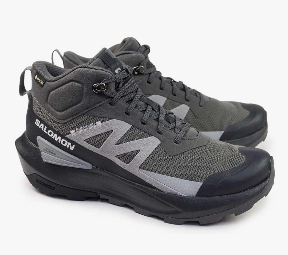 Salomon Men's Elixir Active Mid GTX Hiking Shoe Gore Tex Size 12 Gray & Black 