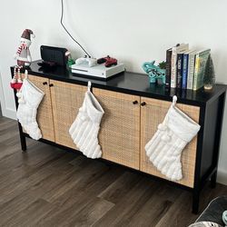 Black & Rattan tv Stand