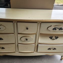 Antique Dresser With Mirror And Night Stand
