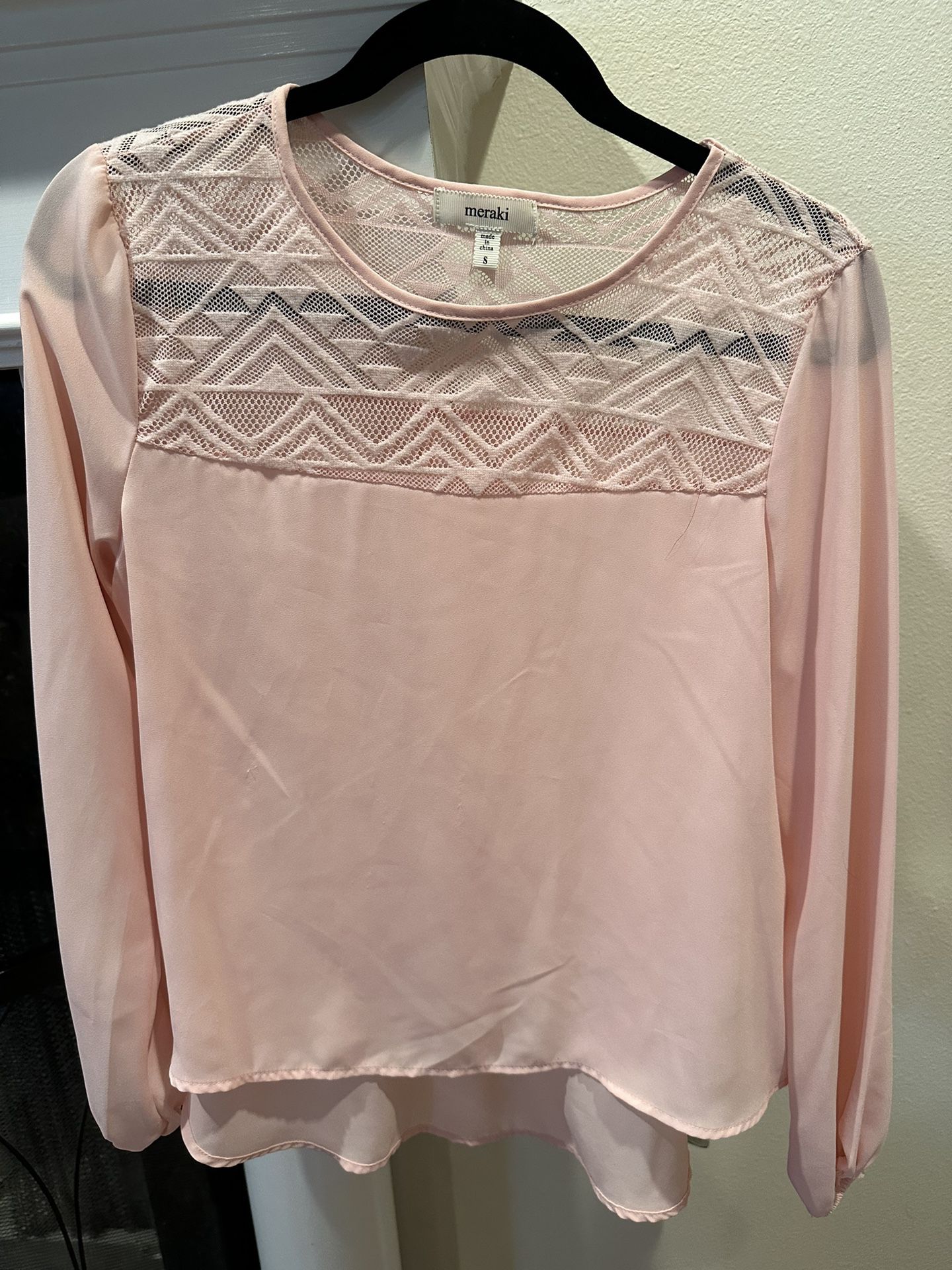 Meraki Women’s Long Sleeve Shirt With Lace