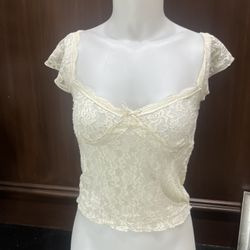 Cream Lace  Corset Crop Top
