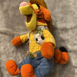 Winnie The Pooh Tigger As Woody Plush Sheriff Cowboy 14” Disney Store Toy