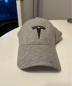 Tesla Gray Adjustable Baseball Hat with Black Tesla Logo