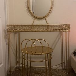 Urban Outfitters gold vanity w/ chair