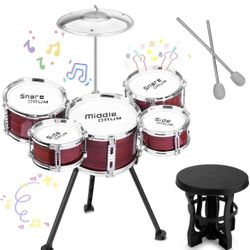 Upgraded Kids Drum Set, 5 Piece Toy Set for Toddlers 3-5 Band Rock Jazz Drum Musical Instrument Toys for Boys Girls Christmas Birthday Gifts