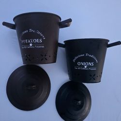 Potatoes Storage Pot & Onion Storage Pot With Lids