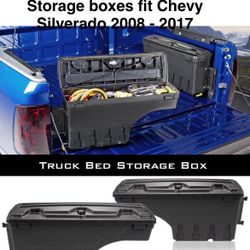 Storage Boxes Lockable With Keys Custom Fit Chevy Silverado 2007 To 2018 