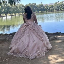 Quince dress rose gold