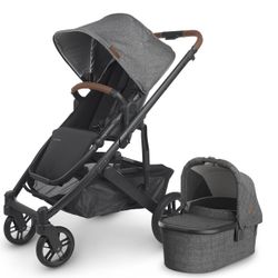 Uppababy v2 double stroller with adapters