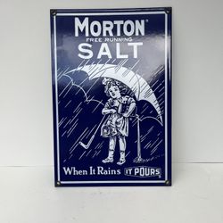 Vintage Retro Style Porcelain Sign Morton Salt 