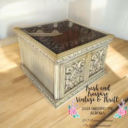 Vintage 1990’s Ornate End Table With Storage 