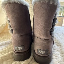 UGG Short Gray Boots with Side Lace Detail- Size 6