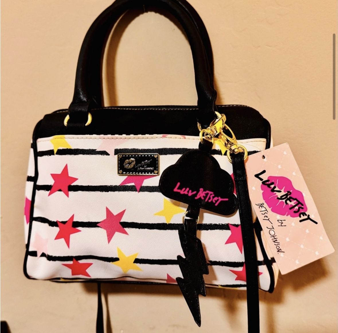 NWT Betsey Johnson Barrel Crossbody Bag