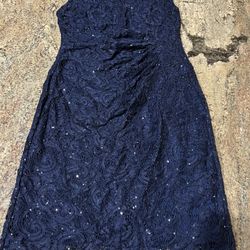 Sparkly navy blue Ralph Lauren dress size 10 holiday Christmas cruise