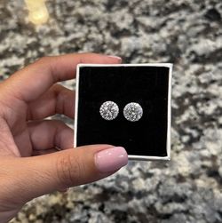 Moissanite 2 CT Round Halo Earrings (New) 