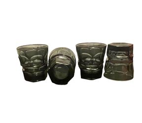 4 Fostoria Argus Henry Ford Museum Gray old fashioned whiskey glasses EUC